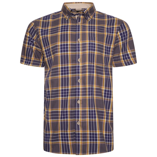 KAM Casual Check Shirt Navy